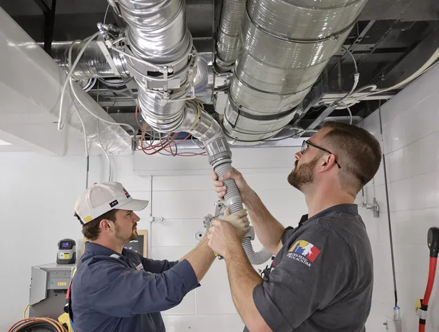 Millbury Air Duct Cleaning technician performing thorough AC duct cleaning in Millbury