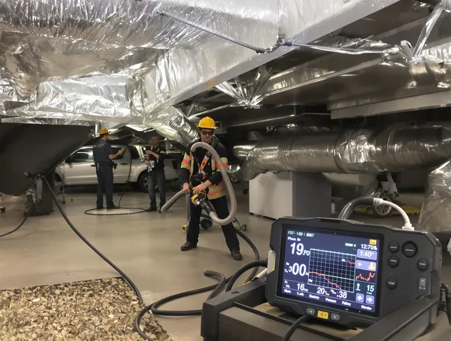 Professional negative pressure duct cleaning by Millbury Air Duct Cleaning in Millbury