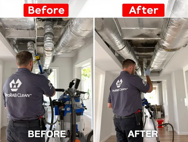 Millbury Air Duct Cleaning expert performing thorough residential duct cleaning in a Millbury home